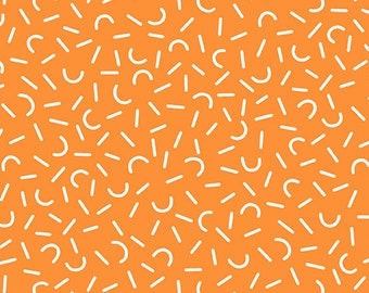 Dear Diary Century Prints by Libs Elliot for Andover Fabrics - Dashes in Pink - Fat Quarter of Party Time in Papaya