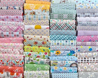Fat 16th of various Kei (Japan) and Windham Fabrics exactly as the ones in photo (64 in total)
