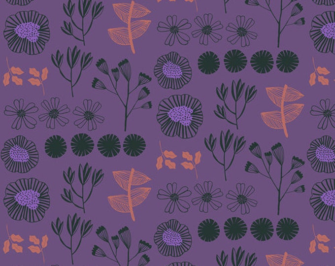 After the Rain by Bookhou for Anna Maria Horner Conservatory Chapter 3 with Free Spirit Fabrics- Fat Quarter of Inventory in Plum