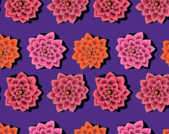 Kaffe Fassett Collective February 2022 -- Fat Quarter of Kaffe Fassett Shadow Flower in Purple