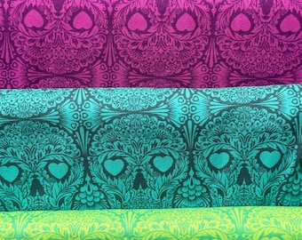 Fat Quarter Sugar Skulls  - Tula Pink's De La Luna Fabric for Free Spirit Fabrics - Metric Fat Quarters