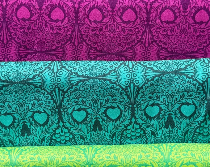 Fat Quarter Sugar Skulls  - Tula Pink's De La Luna Fabric for Free Spirit Fabrics - Metric Fat Quarters