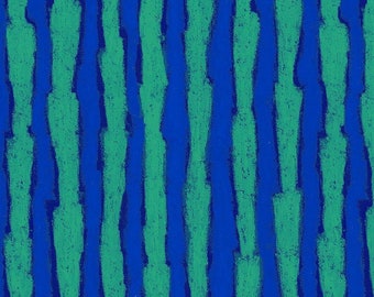 Keiko Goke's Wonderland for Free Spirit Fabrics -- Fat Quarter of Zig Zag Stripe in Blue