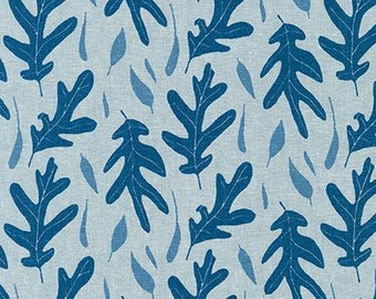 Quarry Trail by Anna Graham for Robert Kaufman, 100% Cotton Linen Canvas -- 25cm -- Oak in Chambray