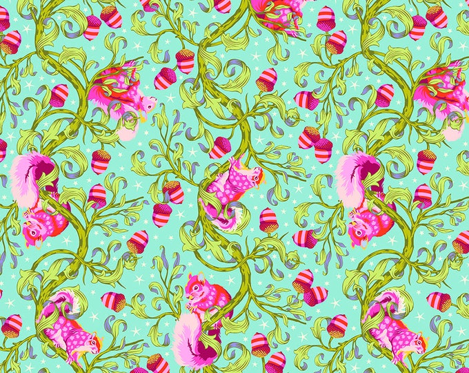 Fat Quarter  - Tula Pink's Tiny Beasts Fabric for Free Spirit Fabrics -- Oh Nuts in Glimmer