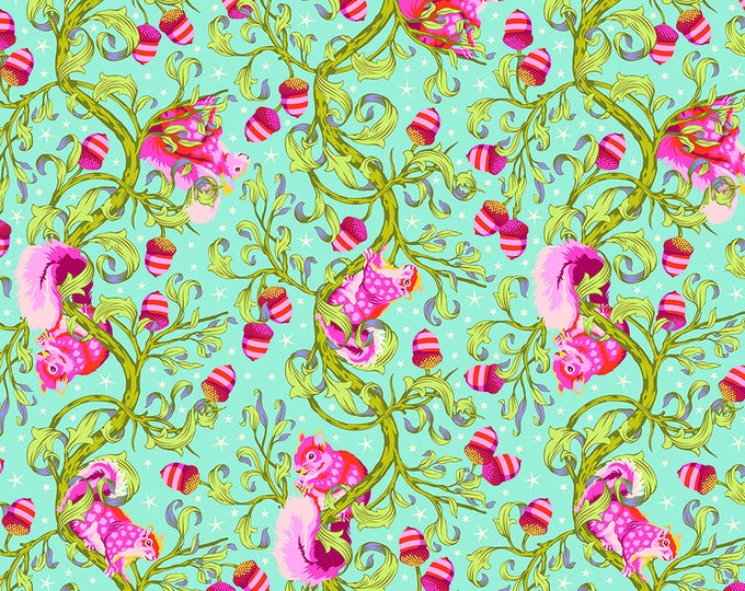 Fat Quarter  - Tula Pink's Tiny Beasts Fabric for Free Spirit Fabrics -- Oh Nuts in Glimmer