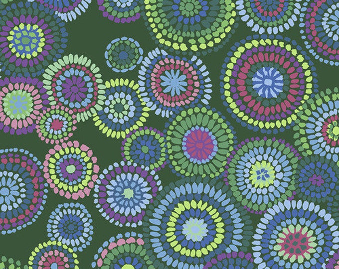 Kaffe Fassett Collective February 2020 -- Fat Quarter of Kaffe Fassett Mosaic Circles in Green