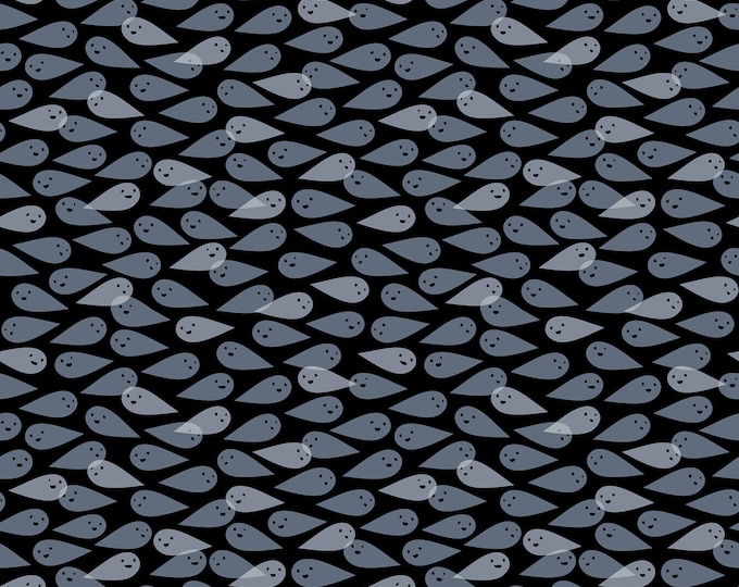 Spooky Darlings by Ruby Star Society -- Fat Quarter of Ghosties in Black (RS5079 14)