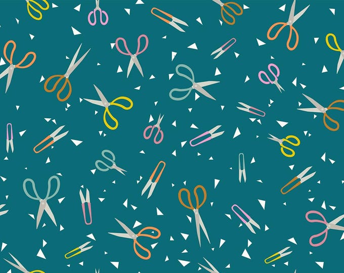Paper Cuts -- (RS1111 16) Snip Snip in Turquoise by Rashida Coleman Hale for Ruby Star Society