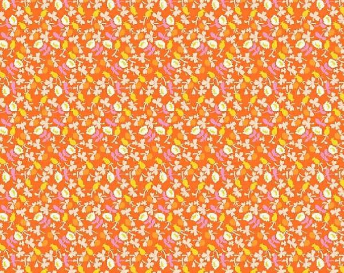Lucky Rabbit by Heather Ross -- Fat Quarter of Calico in Red Orange