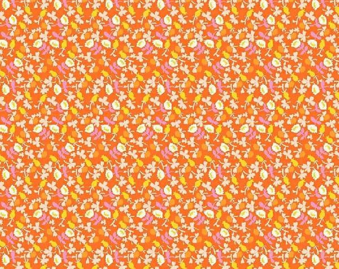 Lucky Rabbit by Heather Ross -- Fat Quarter of Calico in Red Orange