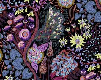 Love Always by Anna Maria Horner Fabrics for Free Spirit Fabrics - Fat quarter of Source Code in Midnight