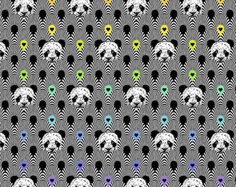 Fat Quarter Pandamonium in Ink - Tula Pink's Linework for Free Spirit Fabrics