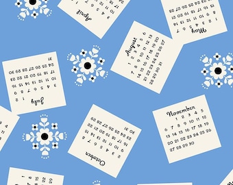 Tomato Tomahto by Ruby Star Society -- Fat Quarter of Calendar in Lindley Blue (RS3030 11)