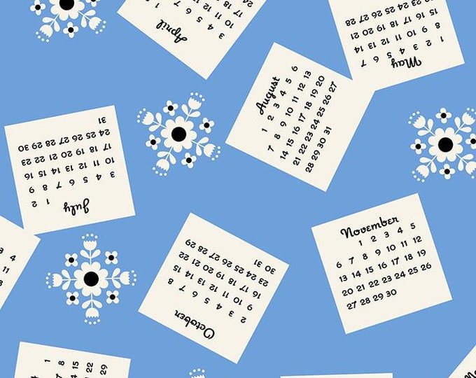 Tomato Tomahto by Ruby Star Society -- Fat Quarter of Calendar in Lindley Blue (RS3030 11)