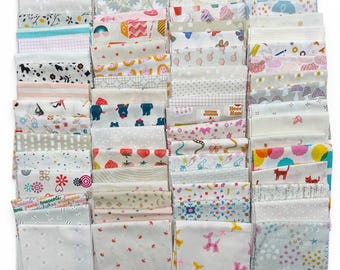 Fat 16th of various Ruby Star Society Fabrics as shown in photo (64 in total) - Low Volume