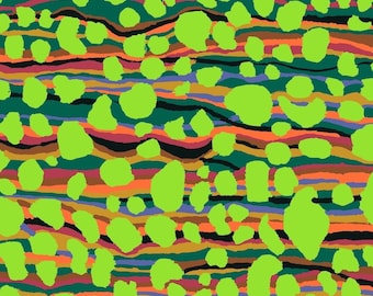 Kaffe Fassett Collective August 2020 -- Fat Quarter of Brandon Mably Stream in Green