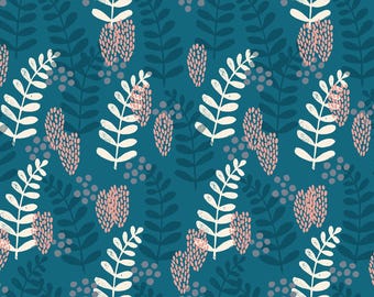 Reimagined Landscapes-- (RS6051 15) Fern Dell in Teal by Jen Hewett