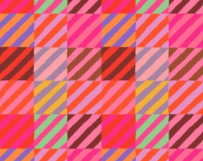 Kaffe Fassett Collective February 2022 -- Fat Quarter of Kaffe Fassett Regimental Ties in Red