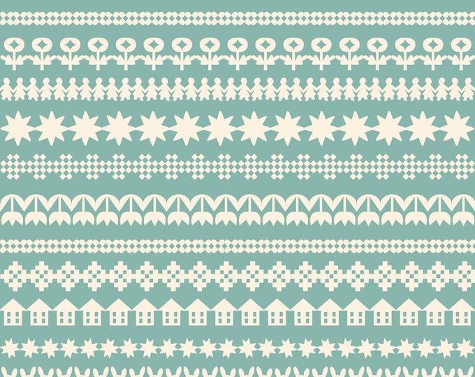 Paper Cuts -- (RS1109 15) Paper Cuttings in Turquoise by Rashida Coleman Hale for Ruby Star Society