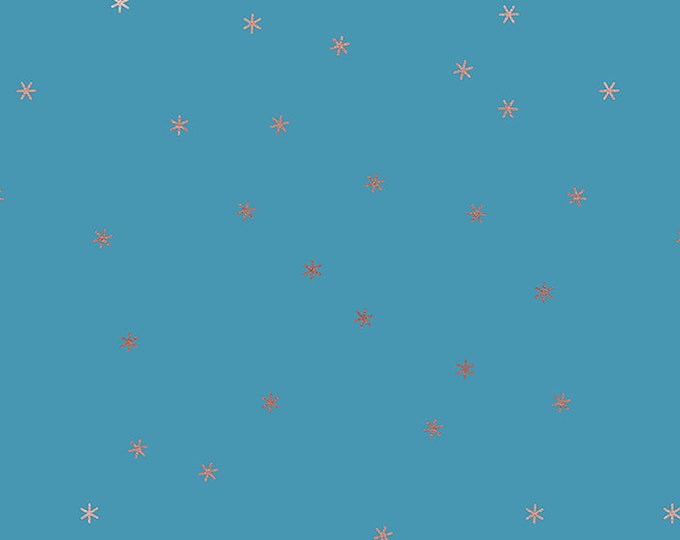 Social and Spark -- Spark in Vintage Blue Metallic (RS000540M) by Ruby Star Society for Moda -- Fat Quarter