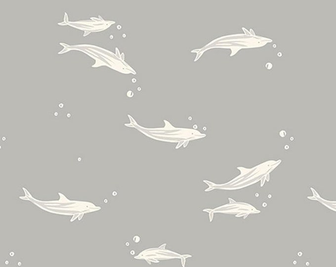 Florida 2 by Ruby Star Society -- Fat Quarter of Dolphins in Steel (RS2059 11)