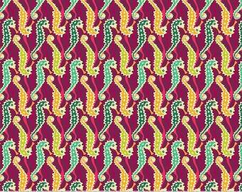 Atlantis by Sally Kelly for Windham Fabrics - Fat Quarter of 53339-8 Seahorse in Fuchsia