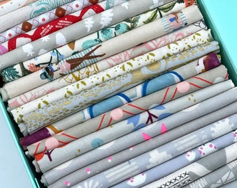 Cotton and Steel Low Volume Gift Box -- Fat Quarter Bundle of 22 prints as shown in photo