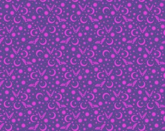 Fat Quarter Batty in Clair  - Tula Pink's De La Luna Fabric for Free Spirit Fabrics