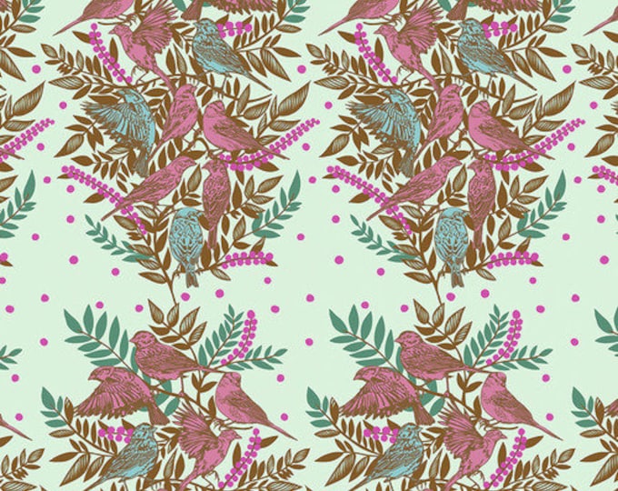 Bright Eyes by Anna Maria Horner Fabrics for Free Spirit Fabrics - Fat quarter of Visitation in Seafoam