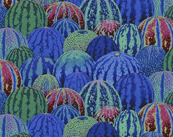 Kaffe Fassett Collective August 2020 -- Fat Quarter of Philip Jacobs Watermelons in Blue