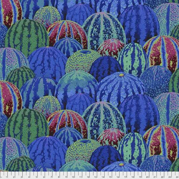Kaffe Fassett Collective August 2020 -- Fat Quarter of Philip Jacobs Watermelons in Blue