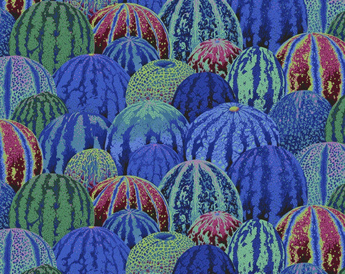 Kaffe Fassett Collective August 2020 -- Fat Quarter of Philip Jacobs Watermelons in Blue