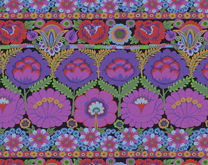 Kaffe Fassett Collective August 2021 -- Fat Quarter of Kaffe Fassett Embroidered Flower in Purple