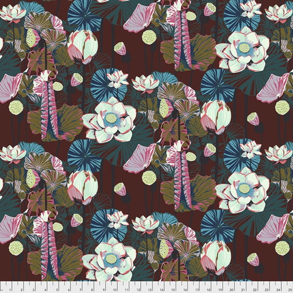 One Mile Radiant by Anna Maria Horner for Conservatory Chapter 3 with Free Spirit Fabrics- Fat Quarter of Lotus in Garnet