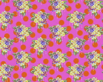 Fat Quarter Painted Roses in Daydream - Tula Pink's Curiouser and Curiouser for Free Spirit Fabrics