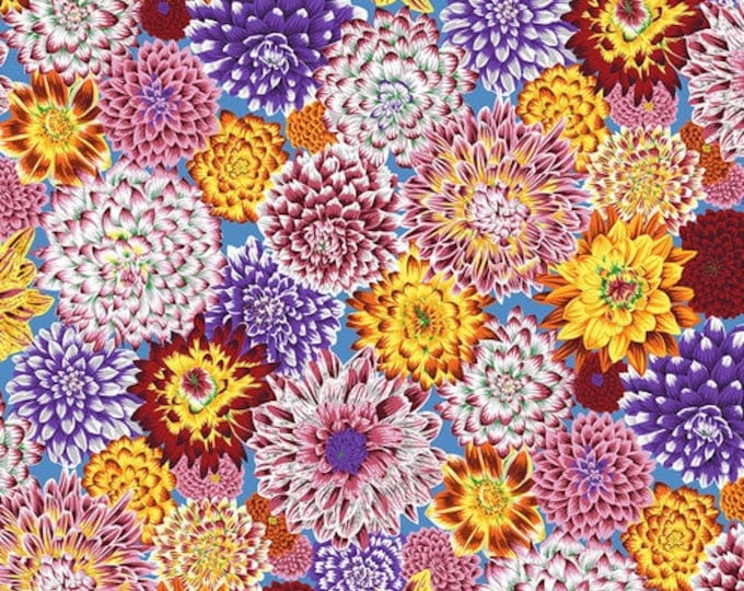 Kaffe Fassett Collective August 2020 -- Fat Quarter of Philip Jacobs Dancing Dahlias in Multi