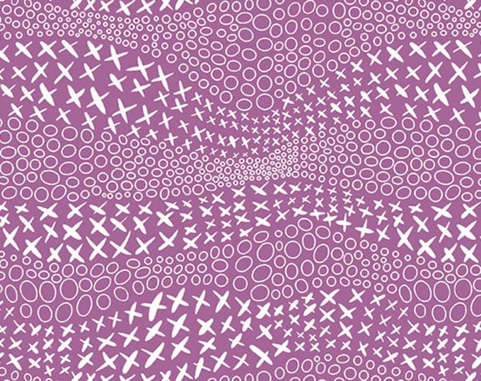 Dear Diary Century Prints by Libs Elliot for Andover Fabrics - Dashes in Pink - Fat Quarter of Big Crush in Orchid