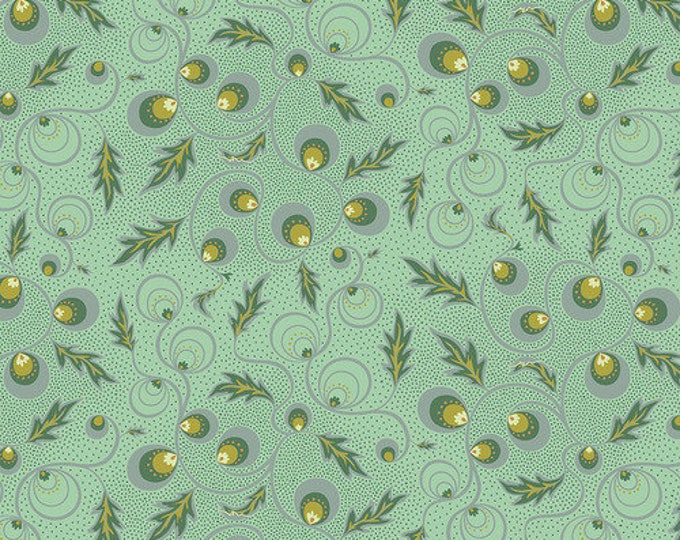 New Vintage by Kathy Doughty for Free Spirit Fabrics - Fat quarter of Passion Vine in Carribean
