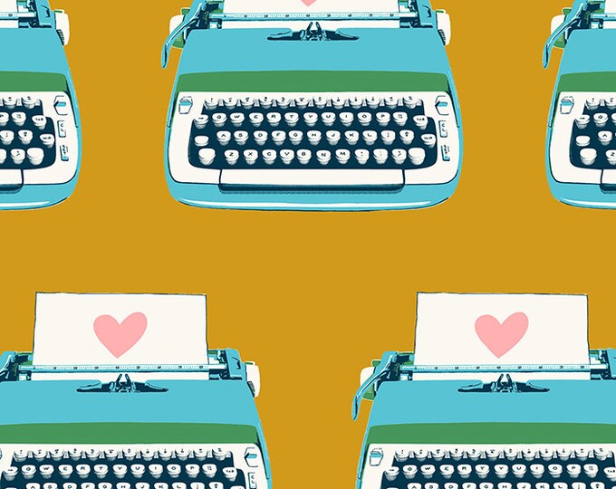 Darlings 2 by Ruby Star Society -- Fat Quarter of Typewriters in Cactus (RS5058 12)