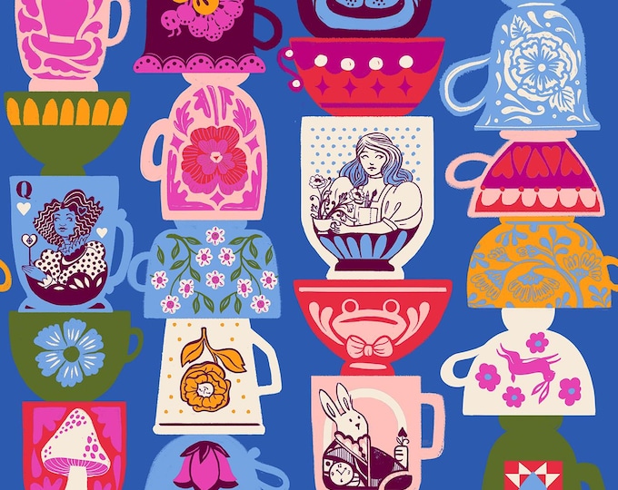 Hello Alice -- (RS2122 12) Tea Party in Blue Ribbon by Sarah Watts for Ruby Star Society