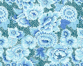 Kaffe Fassett From the Archives -- Fat Quarter of Kaffe Fassett Floral With Dots in Blue