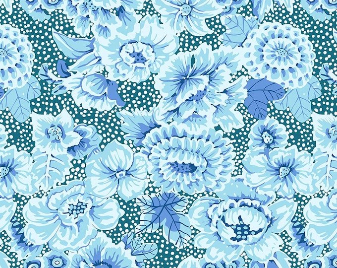 Kaffe Fassett From the Archives -- Fat Quarter of Kaffe Fassett Floral With Dots in Blue