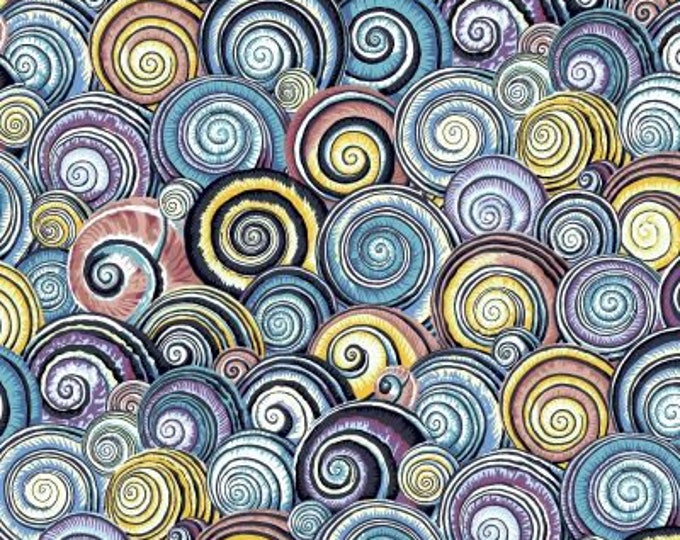 Kaffe Fassett Collective February 2022 -- Fat Quarter of Philip Jacobs Spiral Shell in Contrast