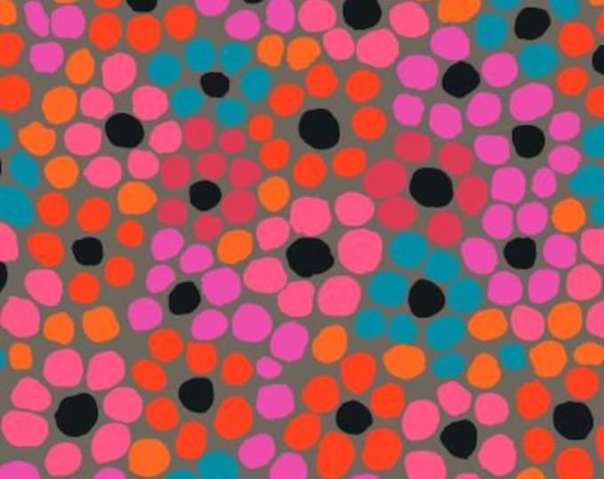 Kaffe Fassett Collective February 2022 -- Fat Quarter of Brandon Mably Flower Dot in Grey