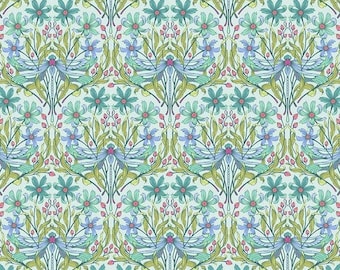 Fat Quarter of Dragon Your Feet in Dawn - Tula Pink's Moon Garden for Free Spirit Fabrics