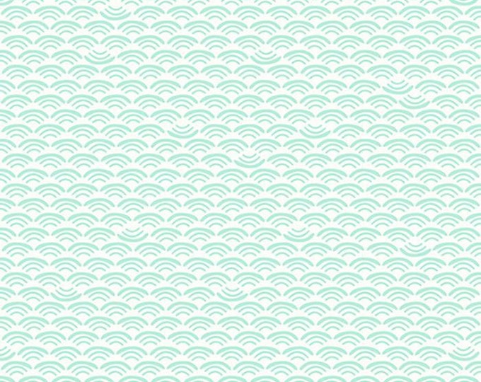 Koi Pond by Ruby Star Society -- Fat Quarter of Smile and Wave in Mint (RS1042 19)