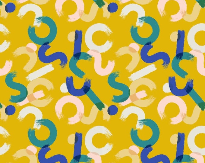 Whatnot Brushwork in Goldenrod RS1016 12 by Rashida Coleman Hale - Ruby Star Society - Fat Quarter