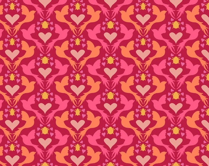 Eden by Sally Kelly for Windham Fabrics - Fat Quarter of 52808-8 Dovelove in Red