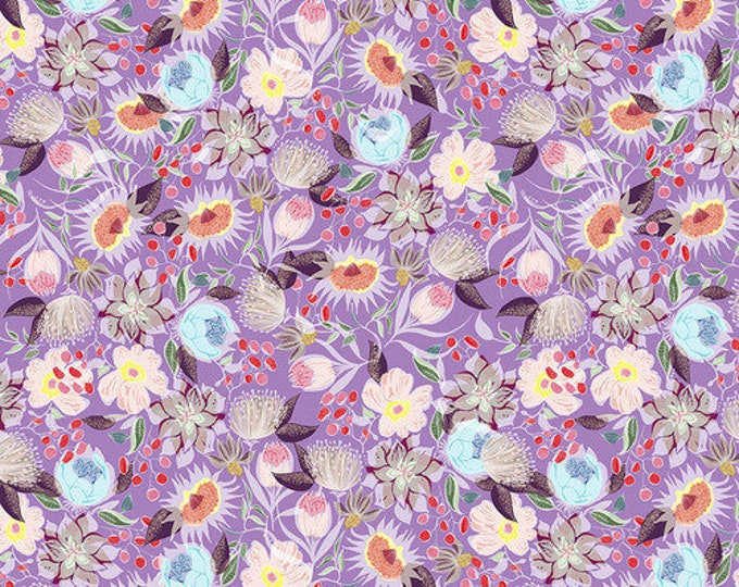 Shannon Newlin Vibrant Blooms -- Fat Quarter of In the Meadow in Lavender